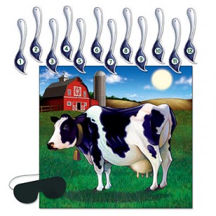Pin the Tail on the Cow Farmyard Game